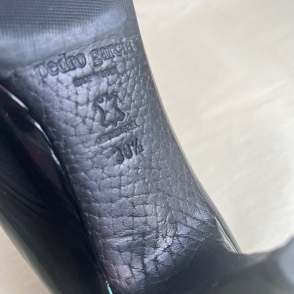 Pedro Garcia Black/Multicolor/Green Pointed Toe Patents Leather Heels Pumps 8.5 - Picture 13 of 14